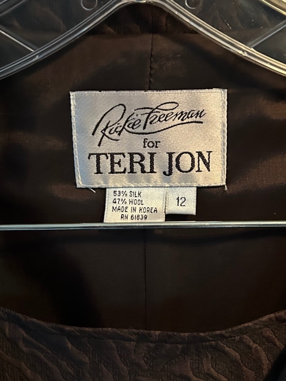 Rickie Freeman for Teri Jon Brown Skirt Set Size 12 - Picture 2 of 5